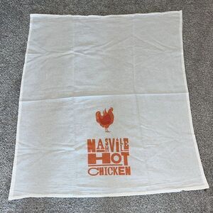 Vintage Authentic Nashville HOT Chicken white cotton crepe Dish Towel kitchen